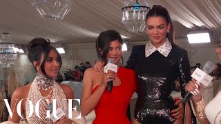 Kylie Jenner Kendall Jenner and Kim Kardashian on Honoring Karl Lagerfeld  Met Gala 2023  Vogue [upl. by Silvester]