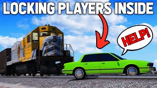 TROLLING PLAYERS WITH A TRAIN IN GTA RP [upl. by Janey]