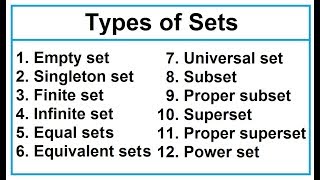 Types of sets [upl. by Helas497]