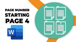 How to insert page number in word starting from page 4 [upl. by Banerjee295]