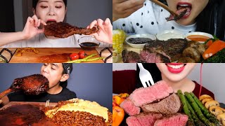 x2 speed Tomahawk Steak Mukbang Compilation Tuji Bites [upl. by Woo846]