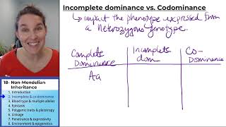 NonMendelian Inheritance 2 Incomplete and Codominance [upl. by Arval]