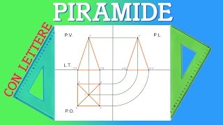 Proiezione Ortogonale di una Piramide a Base quadrata  Liceo Scientifico [upl. by Bigot]