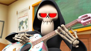 Spookiz  NEW Season 3  Skeleton Teacher Plays Guitar  스푸키즈  Funny Videos for Kids  WildBrain [upl. by Hannazus]