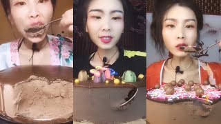 清山 CREAMY CHOCOLATE MOUSSE CAKE 1  Subtitled ASMR Chinese Dessert Mukbang 디저트 먹방 吃播 [upl. by Fenelia242]