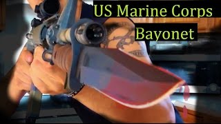 US Marines Issue Bayonet Knife Ontario OKC3S Review [upl. by Rovner]