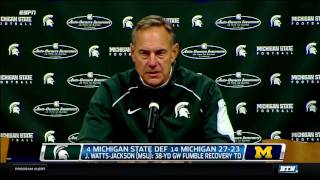 Mark Dantonio Postgame Comments vs Michigan [upl. by Nimaynib]