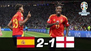 ESPAÑA vs INGLATERRA 21  Goles y Resumen del partido  EUROCOPA 2024 [upl. by Ainsworth]