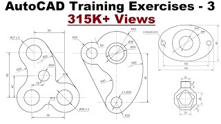 AutoCAD Training Exercises for Beginners  3 [upl. by Rind]