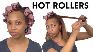 HOT ROLLERS TUTORIAL on Natural Hair [upl. by Aihsila]