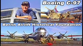 Boeing C97 Berlin Airlift Historical Foundation  Maintenance  engine runup in Greybull WY 2001 [upl. by Nnylarat]