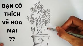 Vẽ Cây Mai ngày tết  How to draw Apricot Blossom [upl. by Aicen601]