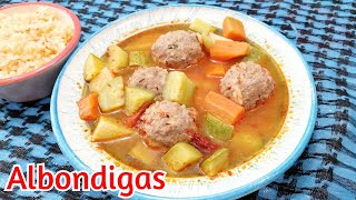 COMO HACER ALBONDIGAS DE CARNE MOLIDA CON ARROZ EN CALDO  COCINANDO CON MAMA [upl. by Einiffit]