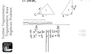 Further Trigonometry Trigonometric Area Algebraic Problem Grade 7  OnMaths GCSE Maths Revision [upl. by Adnamor356]