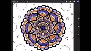 Digital Coloring PROCESS VIDEO Mandala drawing coloring digital artwork [upl. by Madson]