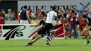 Pio Tuwais incredible pass for Fiji try v All Blacks Sevens [upl. by Pedro793]