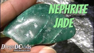 Nephrite jade gemstone  Ca2MgFe2 5OHlSi4O112  Jade [upl. by Hsirt]