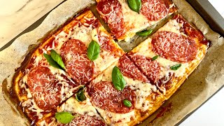 COTTAGE CHEESE FLATBREAD PIZZA Pepperoni Keto Pizza Cottage Cheese Pizza Crust [upl. by Mahsih]