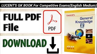 Lucents General Knowledge Book Full PDF Download Free  Mohit Success Academy [upl. by Odnumde]