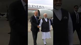 PM Modi receives a grand welcome in Warsaw Poland  shorts [upl. by Onyx724]