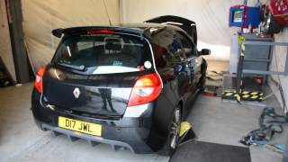 Clio sport 197 Rolling road with scorpion exhaust [upl. by Yticilef]