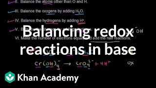 Worked example Balancing a redox equation in basic solution  AP Chemistry  Khan Academy [upl. by Branen]