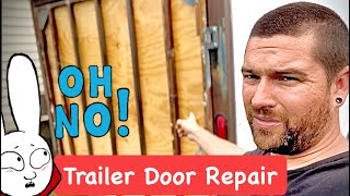 😬 DIY Budget Trailer Ramp Door Repair Worse Than I Thought It Was [upl. by Mashe860]