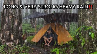 NOT SOLO CAMPING IN LONG AND VERY STRONG SUPER RAIN‼️ SUPER RAIN MAKES OUR TENT FLOOD [upl. by Einal]