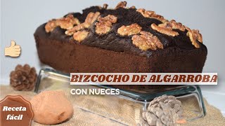 BIZCOCHO DE HARINA DE ALGARROBA CON NUECES ⭐ FÁCIL RÁPIDO Y SALUDABLE ⭐ [upl. by Attenal]