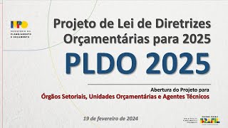 Processo de Elaboração do PLDO 2025  Orientações para os Órgãos Setoriais e Agentes Técnicos [upl. by Sunderland]