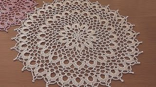 Crochet doily tutorial How to crochet doily 15 17 round Part 4 [upl. by Ellenid]