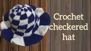 Checkered bucket hat  easy technique  crochet [upl. by Alika550]