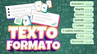 Cómo escribir texto en diferente formato con WhatsApp [upl. by Kirtap]