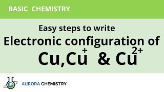 Write ELECTRONIC CONFIGURATION of CuCu and Cu2 [upl. by Ecidnacal]