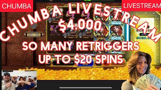 SHELLY WENT LIVE ON CHUMBA 🚨4000 to CELEBRATE 4000 Subscribers chumbacasino liveplayslots [upl. by Inva]