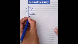 Decimal to binary conversiondecimal to binaryshortcut feedMaths [upl. by Anirtek]