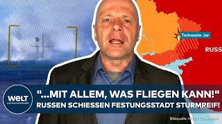 PUTINS KRIEG Festung Tschassiw Jar quotEine einzige Rauchwolkequot Russen greifen ukrainische Stadt an [upl. by Idet]