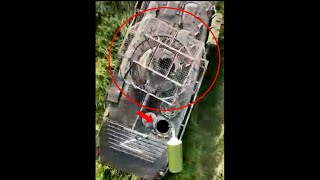 Drone Drops Thermobaric Grenade At BMP1 With Cope Cage [upl. by Illehs]