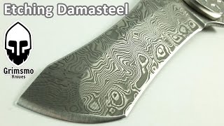 KMT 106  Etching Damasteel knife blades with muriatic acid [upl. by Poppy]