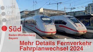 Mehr Details zum Fahrplanwechsel 2024 DB Fernverkehr in Süddeutschland [upl. by Ttreve]