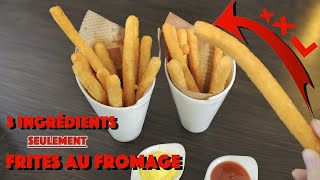 Frite🍟 crunchy au fromage king size  Seulement 3 ingrédients 😜 بطاطا بالجبنة 3 أطعمة [upl. by Arabrab]