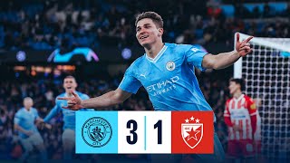 HIGHLIGHTS ALVAREZ STARS AS CITY START CHAMPIONS LEAGUE DEFENCE WITH WIN  Man City 31 Red Star [upl. by Glynn]