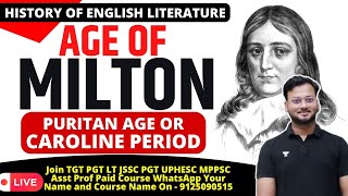 History of English Literature in Hindi  Age Of Milton  Puritan Age  Caroline Period [upl. by Justen946]