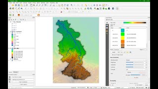 Styling of streams catchment and flow direction in QGIS [upl. by Leonardi]