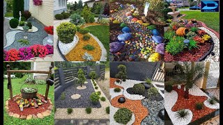 Creative Ideas For Garden Bed Edging  Pea Gravel Garden  Flower Bed Ideas  Pebble Garden Design [upl. by Frangos916]