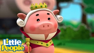 Little People  King Piggy has something to say to YOU  1 Hour Cartoons Little People Fisher Price [upl. by Ixela]