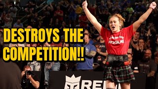 WATCH 140LB CHLOE BRENNAN LIFT THE 732LB DINNIE STONES [upl. by Ahsenot]