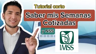 Como saber tus Semanas Cotizadas IMSS  Descarga constancia [upl. by Ailahs236]