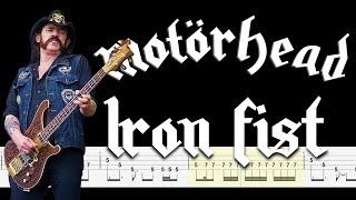 Motörhead – Iron Fist 🔴Bass Tabs  Notation ChamisBass chamisbass aceofspades basstabs [upl. by Atiroc]