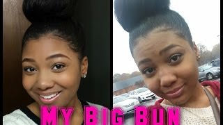 Highly Requested How I Do My Big Bun All Hair Types [upl. by Notrab]